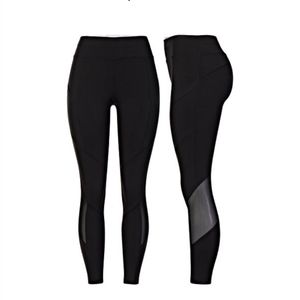 Pop Fit Callie Black Leggings with Mesh- Large